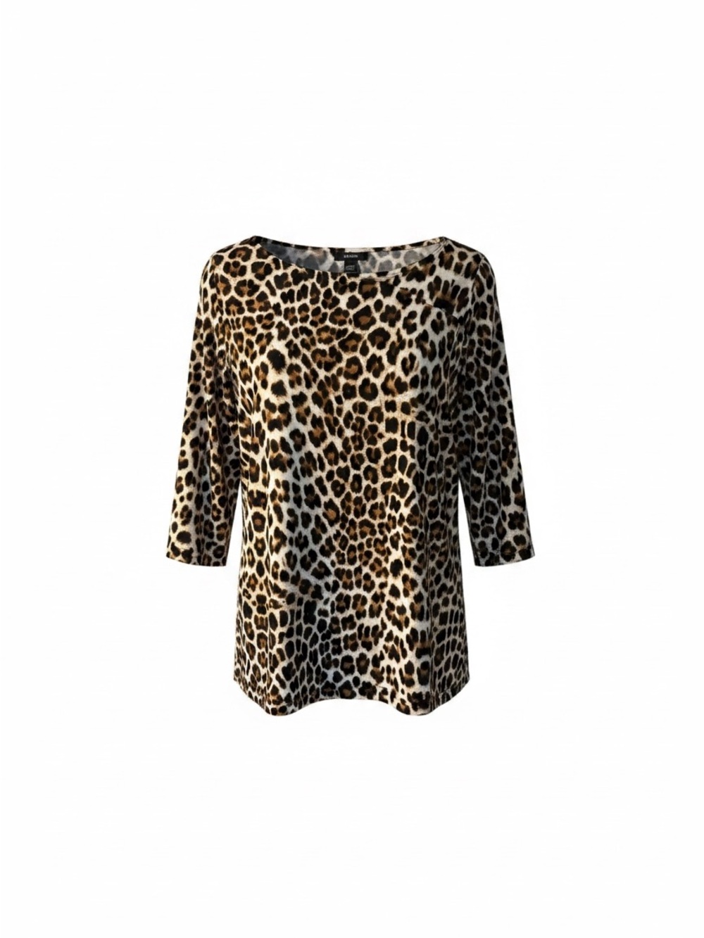 Alfani Leopard Print Long Sleeve Top - Brown/Cream/Black